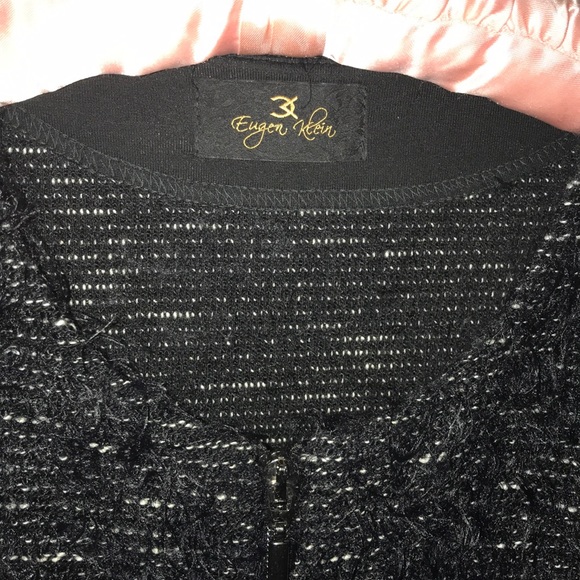 Eugen Klein Soft tweed faux fur zip up jacket - Picture 2 of 6